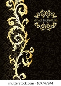 Vintage background with damask pattern