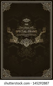 Vintage background with damask pattern