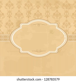 Vintage background with damask pattern in retro style