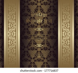 Vintage background with decorative borders. Seamless wallpaper        