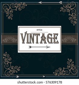 Vintage background with decorative fram.  popular