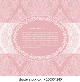 Vintage background with decorative frame, made seamless pattern. EPS-8, endless floral ornament in vintage style. Original author's design, hand-drawn.