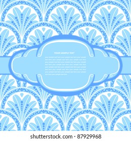 Vintage background with decorative frame, made seamless pattern. EPS-8, endless floral ornament in vintage style. Original author's design, hand-drawn.