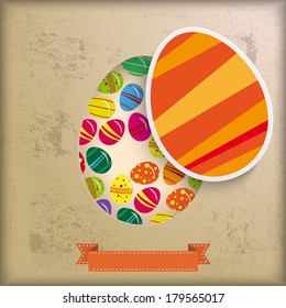 Vintage background design with colored eggs. Eps 10 vector file.