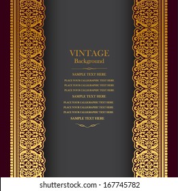 Vintage Background Design, Elegant Book Cover, Victorian Style Invitation Card, Beautiful Greeting, Floral Ornamental Frame, Certificate Template, Label, Royal Luxury Ornament, Layout For Decoration 