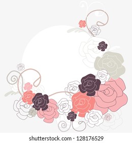 Vintage background - design for greeting card, invitation, menu. Vector illustration with rose  flower. Delicate pattern for wedding design