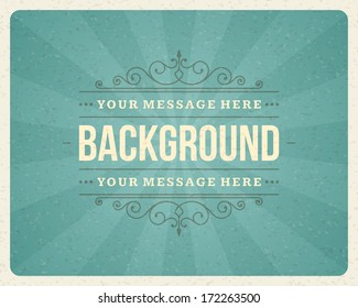 Vintage background design template. Retro card and place for text. 