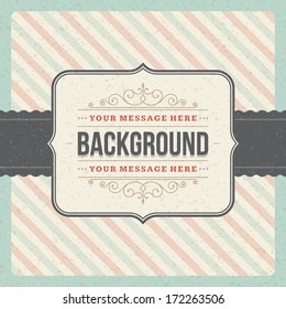 Vintage background design template. Retro card and place for text. 