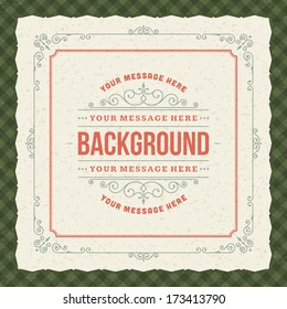 Vintage background design template. Retro card and place for text. 