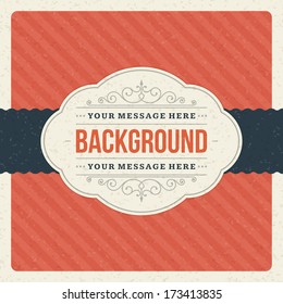 Vintage background design template. Retro card and place for text. 