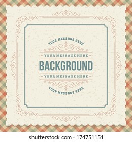 Vintage background design template. Retro card and place for text. 