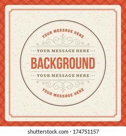 Vintage background design template. Retro card and place for text. 