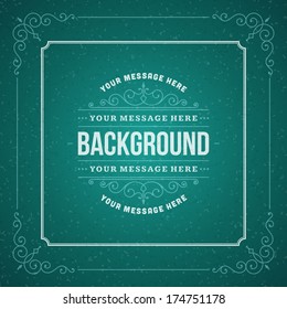 Vintage background design template. Retro card and place for text. 