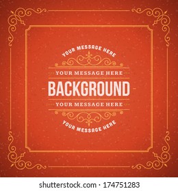 Vintage background design template. Retro card and place for text. 