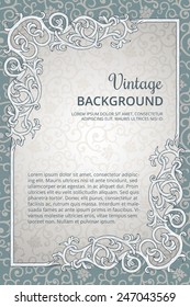 Vintage background with detailed flourish rectangle frame