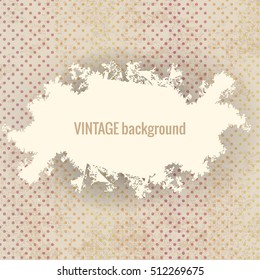 Vintage background with dots blank space and title flat vector illustration