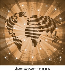 Vintage background with dotted map