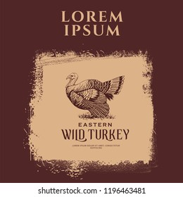 Vintage Background with Eastern Wild Turkey Logo