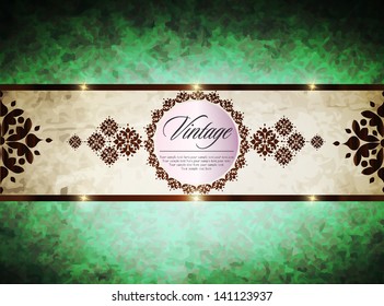 Vintage background, elegant invitation card,whit floral elements.