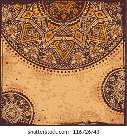 Vintage background with ethnic ornament