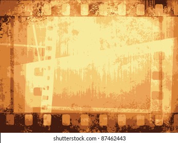 Vintage Background With Film Flame. Vector Format.