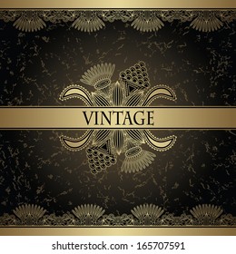 Vintage background. Floral borders  