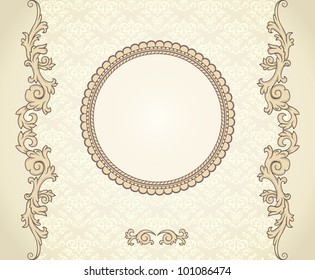 Vintage background with floral elements