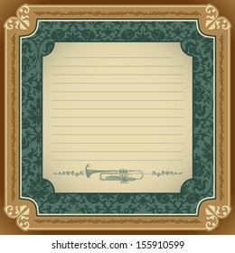 Vintage background with floral elements. Vector illustration.