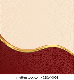 Fondo vintage con patrón floral dividido en dos