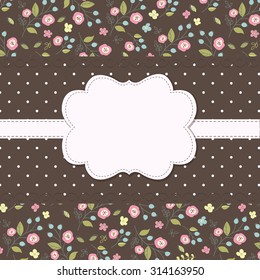 Vintage background with floral pattern for greetings and invitation