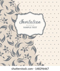 Vintage background with floral pattern for invitations
