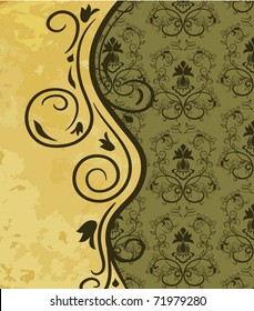 Vintage background with floral pattern. Vector illustration