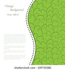 Vintage background with floral sprouts. Vector illustration