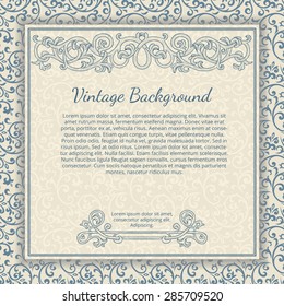 Vintage background with flourish border