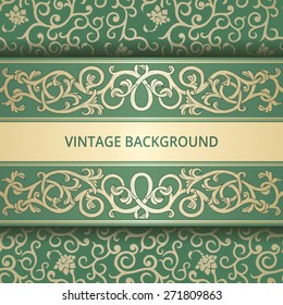 Vintage background with flourish borders