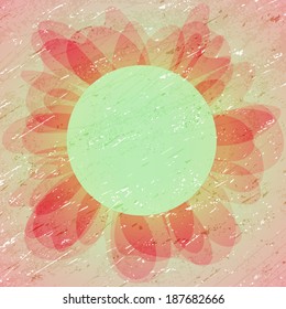 fondo vintage con plantilla de marco floral