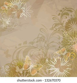 Vintage background with flowers