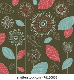 vintage  background with flowers