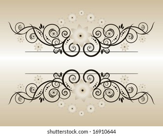 Vintage background with flowers Elegant  Beige  Symmetric Forms for your design