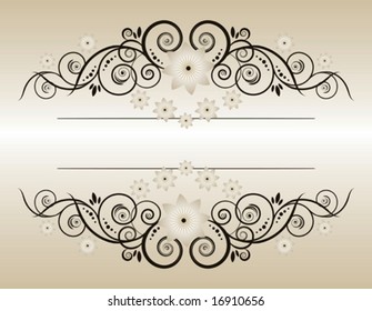 Vintage background with flowers  Elegant  Beige Symmetric inward Forms for your design