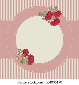 Vintage background with flowers. Greeting card. Floral wreath, element for your design in vector.