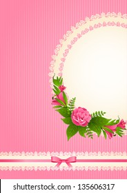 Vintage background with flowers and ornaments. Vector