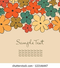 Vintage background with flowers and place for text. Design decorative template for cards, crafts, prints on cups, bags, notebooks, souvenirs. Floral elements for design, decoration, scrapbooking