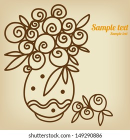 Vintage background with flowers and space for text - vector