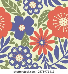 
Vintage background with flowers, vector botany elegant retro abstract floral design, multi-colored flowers and leaves, Vector illustration.