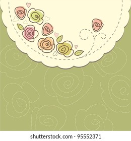 Vintage Background with flowers. Vector illustration.