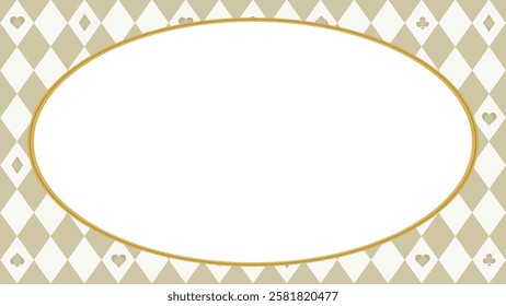 Vintage background with frame and cards icons