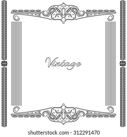 vintage background frame design black vector retro