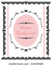 vintage background frame design black vector retro