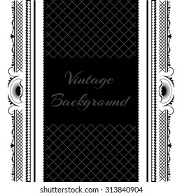 vintage background frame design black vector retro